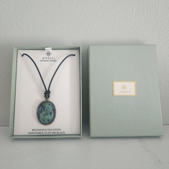 NWT ATTERRI Reconstituted Stone Necklace - Picture 1 of 4
